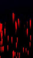 Rising stream from line on black background. Motion. Flow lines denoting danger or eruption. Background of stream of red lines video