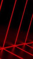 Moving tunnel with neon lines. Design. Geometric tunnel with smooth lines in virtual space. Striped square tunnel is moving fast video