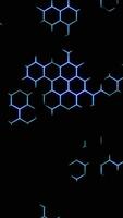 Shimmering background of hexagons and black spots. Design. Hexagonal pattern with black spots. Background with geometric hexagonal cells video