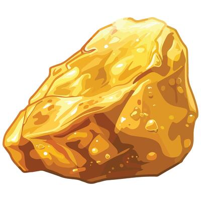 Shiny gold nugget illustration