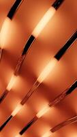 Moving luminous stripes in tubes. Design. Background of curved tubes on surface with luminous strokes. Moving luminous strokes move in tubes video