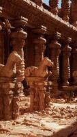 A stone building with pillars and pillars in the middle of it video
