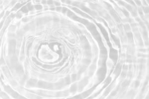 Blue water with ripples on the surface. Defocus blurred transparent blue colored clear calm water surface texture with splashes and bubbles. Water waves with shining pattern texture background. photo