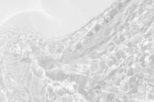 Bluewater waves on the surface ripples blurred. Defocus blurred transparent blue colored clear calm water surface texture with splash and bubbles. Water waves with shining pattern texture background. photo