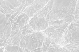 Blue water with ripples on the surface. Defocus blurred transparent blue colored clear calm water surface texture with splashes and bubbles. Water waves with shining pattern texture background. photo