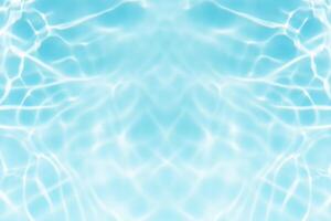 Bluewater waves on the surface ripples blurred. Defocus blurred transparent blue colored clear calm water surface texture with splash and bubbles. Water waves with shining pattern texture background. photo