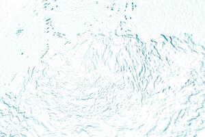 Bluewater waves on the surface ripples blurred. Defocus blurred transparent blue colored clear calm water surface texture with splash and bubbles. Water waves with shining pattern texture background. photo