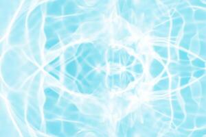 Bluewater waves on the surface ripples blurred. Defocus blurred transparent blue colored clear calm water surface texture with splash and bubbles. Water waves with shining pattern texture background. photo