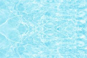 Bluewater waves on the surface ripples blurred. Defocus blurred transparent blue colored clear calm water surface texture with splash and bubbles. Water waves with shining pattern texture background. photo