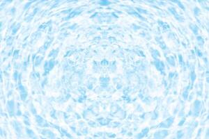 Blue water with ripples on the surface. Defocus blurred transparent blue colored clear calm water surface texture with splashes and bubbles. Water waves with shining pattern texture background. photo