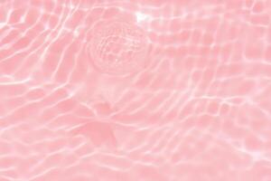 Blue water with ripples on the surface. Defocus blurred transparent blue colored clear calm water surface texture with splashes and bubbles. Water waves with shining pattern texture background. photo