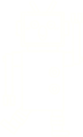 a robot drawing on a transparent background png