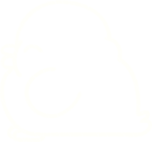 a white outline of a small bird on a transparent background png