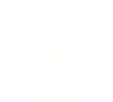 a cloud with rain drops on it, with a smile face png