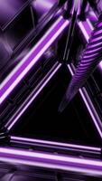 Pale purple triangular tunnel. Design. Light animation with a triangular corridor that moves in abstraction. video