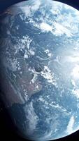 Rotation of planet Earth in days. Motion. Planet Earth alternates day and night in rotation. 3D model of day changes on planet Earth in space video