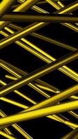 Yellow animated rays.Motion.Bright 3d lines in abstraction that move. video