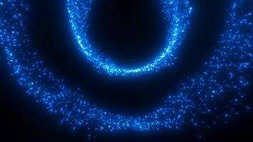 Orange and blue shiny circles. Motion. A black background with circles of sequins twitching in different directions made in cartoon abstraction. video