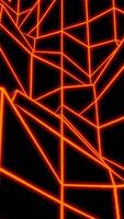 Abstract moving transformed neon grid on a black background. Design. Visualization of hilly path with mountain silhouettes. video