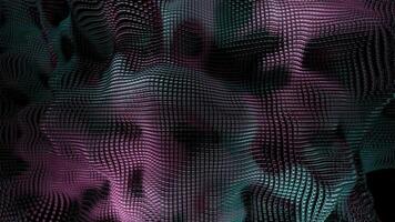 Abstract animation of moving wavy particles. Design. Wavy electric field of moving particles on black background. Colorful animation of technological waves of particles video