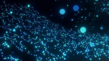 Black background with illuminated sequins. Motion. Bright confetti in cartoon animation that fly in different directions. video