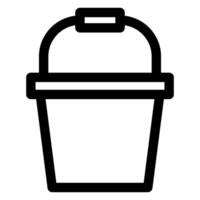 bucket line icon isolated on white background vector
