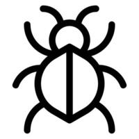 bug line icon isolated on white background vector