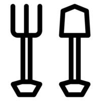 spade line icon isolated on white background vector