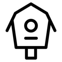 bird house line icon isolated on white background vector
