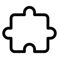 puzzle line icon isolated on white background vector