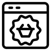 e commerce line icon isolated on white background vector