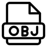 obj line icon illustration isolated on white background vector