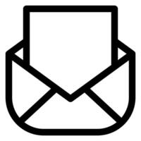 mail line icon illustration isolated on white background vector