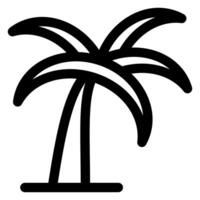 palm tree line icon illustration isolated on white background vector