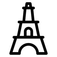 eiffel tower line icon illustration isolated on white background vector