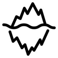 iceberg line icon illustration isolated on white background vector
