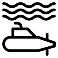 submarine line icon illustration isolated on white background vector