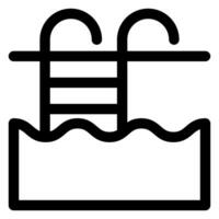 swimming pool line icon illustration isolated on white background vector