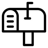 mailbox line icon illustration isolated on white background vector