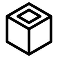 cube line icon illustration isolated on white background vector