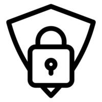shield line icon illustration isolated on white background vector