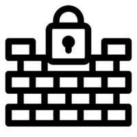 firewall line icon illustration isolated on white background vector