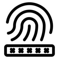 fingerprint line icon illustration isolated on white background vector