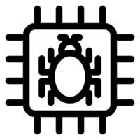microchip line icon illustration isolated on white background vector