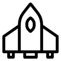 rocket line icon illustration isolated on white background vector