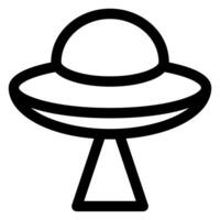 flying ufo line icon illustration isolated on white background vector
