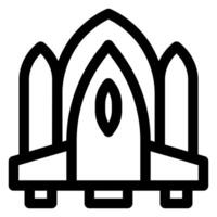 spaceship line icon illustration isolated on white background vector