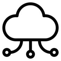 cloud line icon illustration isolated on white background vector