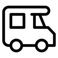 camper line icon illustration isolated on white background vector