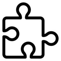 puzzle line icon illustration isolated on white background vector
